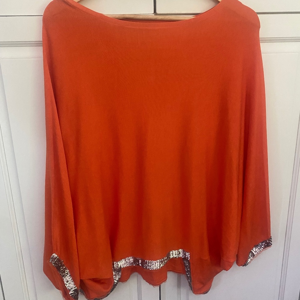 Laurel oversized orange shawl top